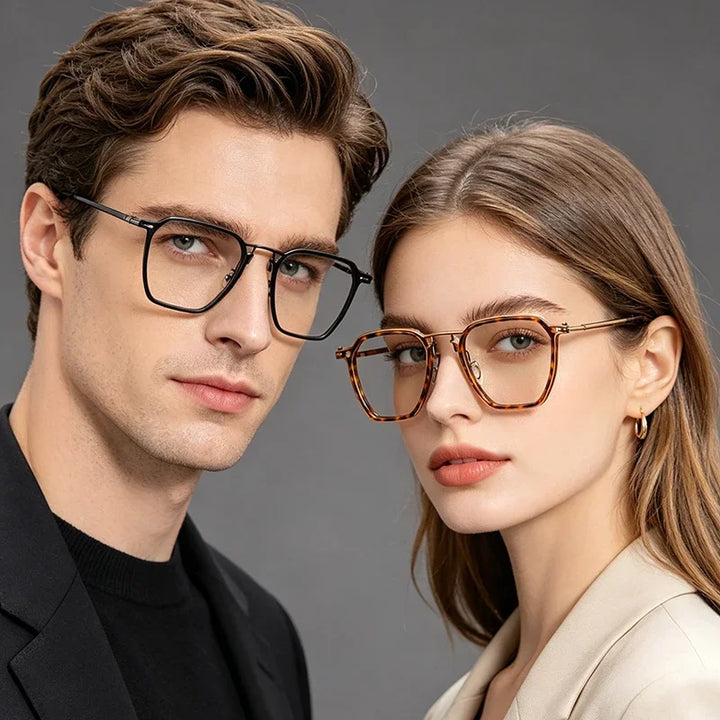 Bclear Unisex Full Rim Square Titanium Eyeglasses SM-RL5867