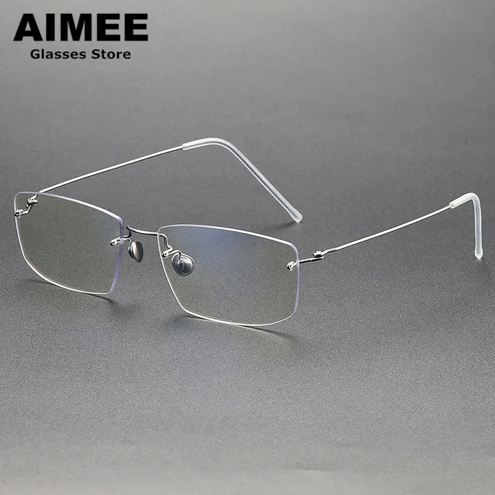 Aimee Women's Rimless Square Titanium Eyeglasses 2269 Rimless Aimee Silver  