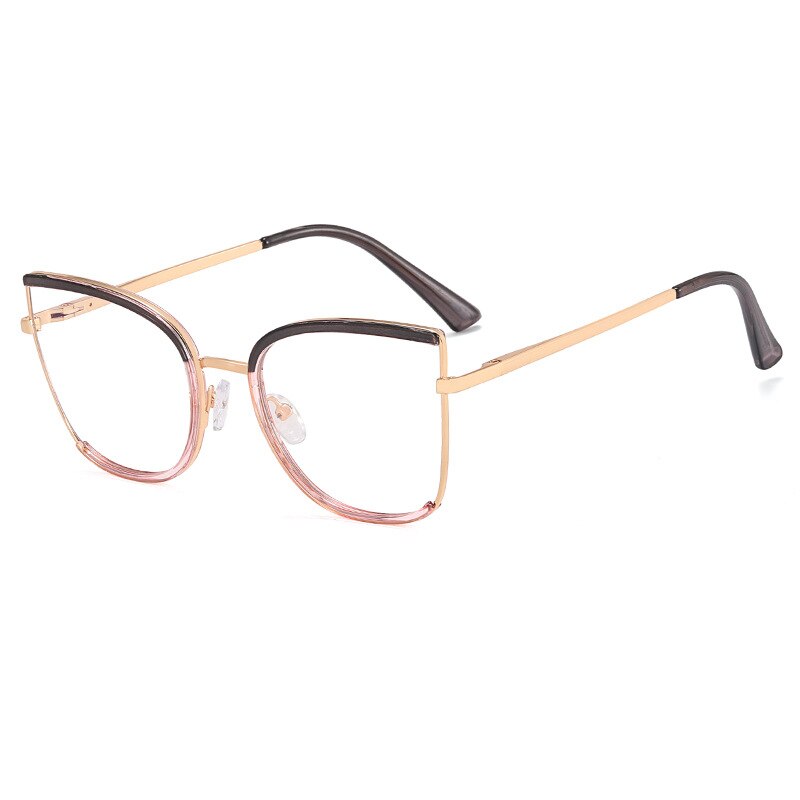 CCspace Women's Full Rim Square Cat Eye Tr 90 Titanium Eyeglasses 56706 Full Rim CCspace C3Pink  