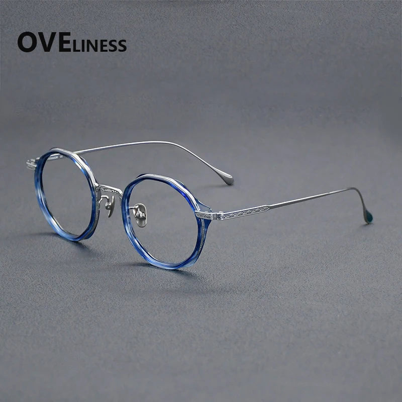Oveliness Women's Full Rim Round Titanium Acetate Eyeglasses 922403