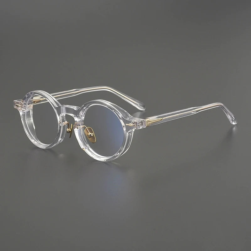 Gatenac Unisex Full Rim Round Thick Acetate Eyeglasses Gxyj2260