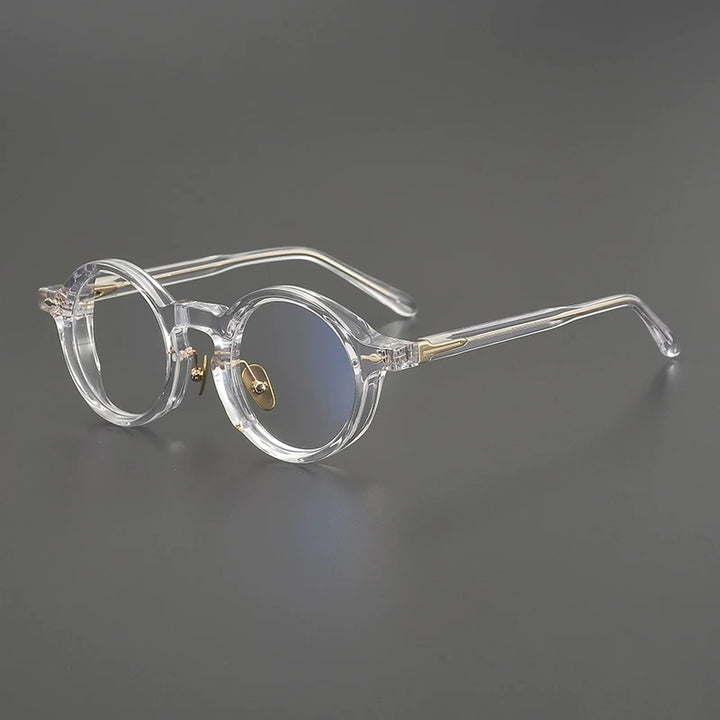 Gatenac Unisex Full Rim Round Thick Acetate Eyeglasses Gxyj2260