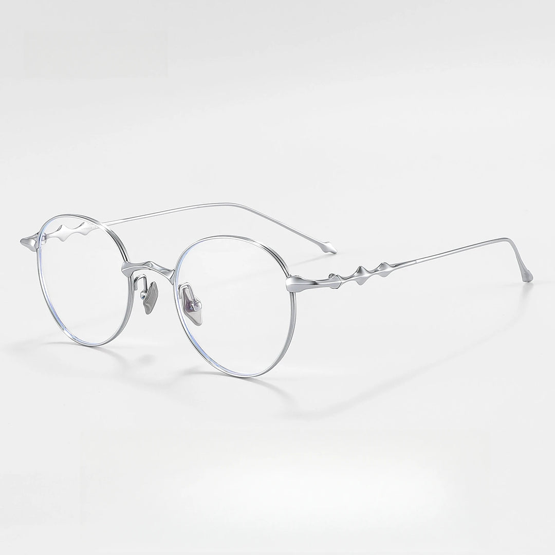 Yimaruili Unisex Full Rim Oval Round Titanium Eyelasses 45142