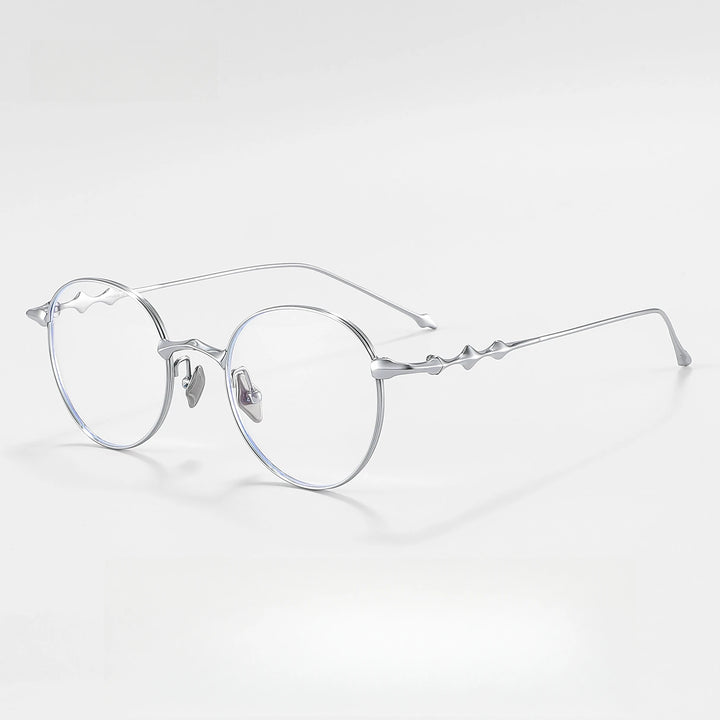 Yimaruili Unisex Full Rim Oval Round Titanium Eyelasses 45142