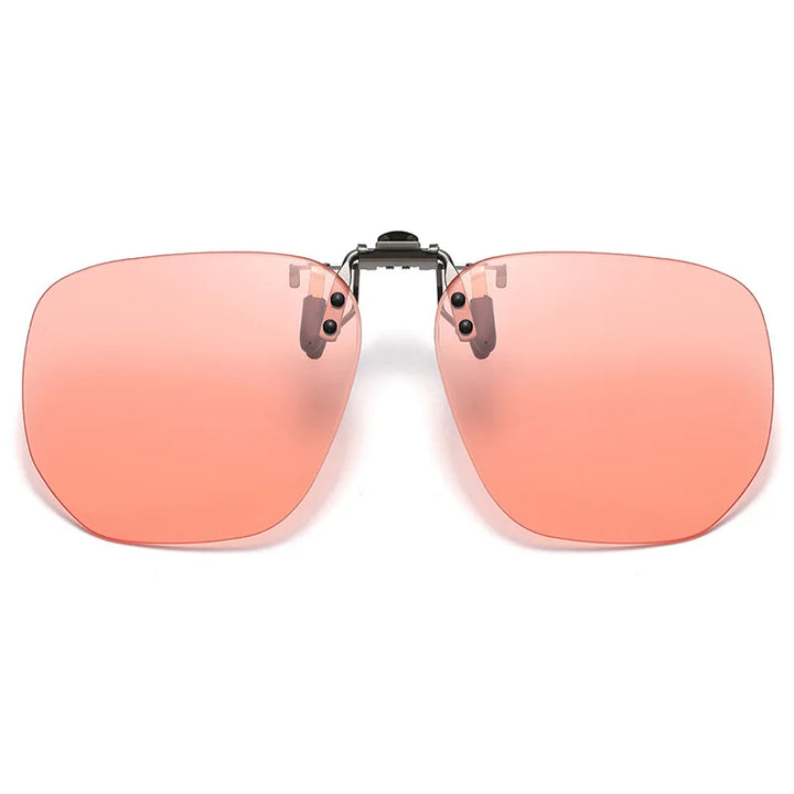 Vicky Unisex Rimless Round Tr 90 Alloy  Polarized Clip On Sunglasses V001 Clip On Sunglasses Vicky change color pink  