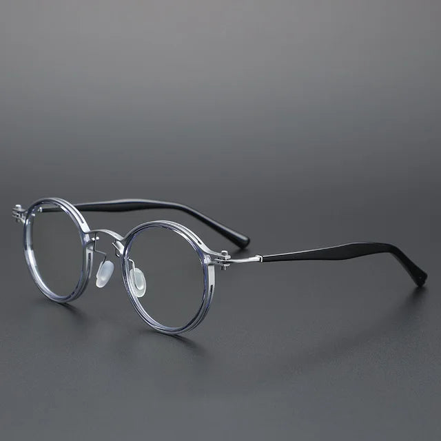 Cubojue Women's Full Rim Round Acetate Alloy Reading Glasses 71330 Reading Glasses Cubojue M2 silver +300