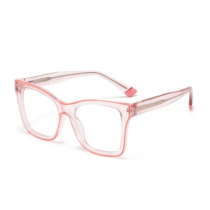 CCspace Women's Full Rim Square Cat Eye Polycarbonate Eyeglasses 301337 Full Rim CCspace Pink  