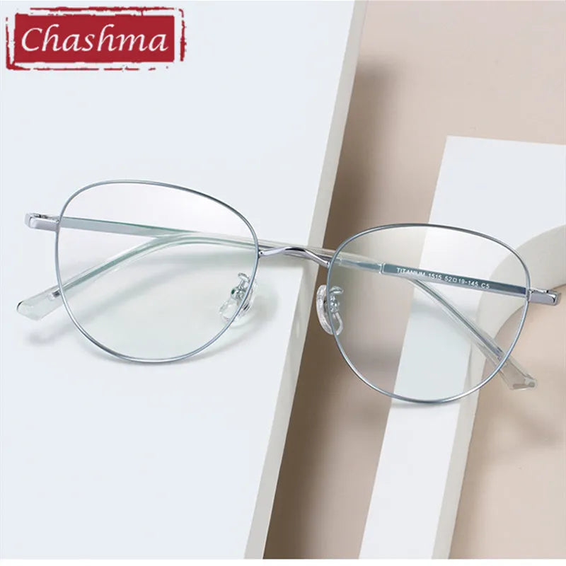 Chashma Ottica Unisex Full Rim Oval Titanium Alloy Eyeglasses 1515 Full Rim Chashma Ottica   