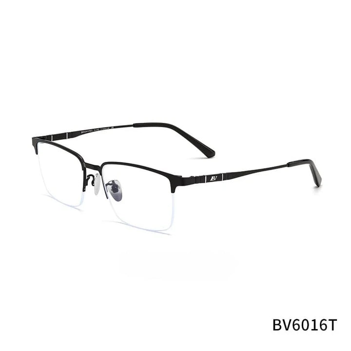 Summer Flower Men's Semi Rim Square Titanium Eyeglasses Clip On Sunglasses 6015/16