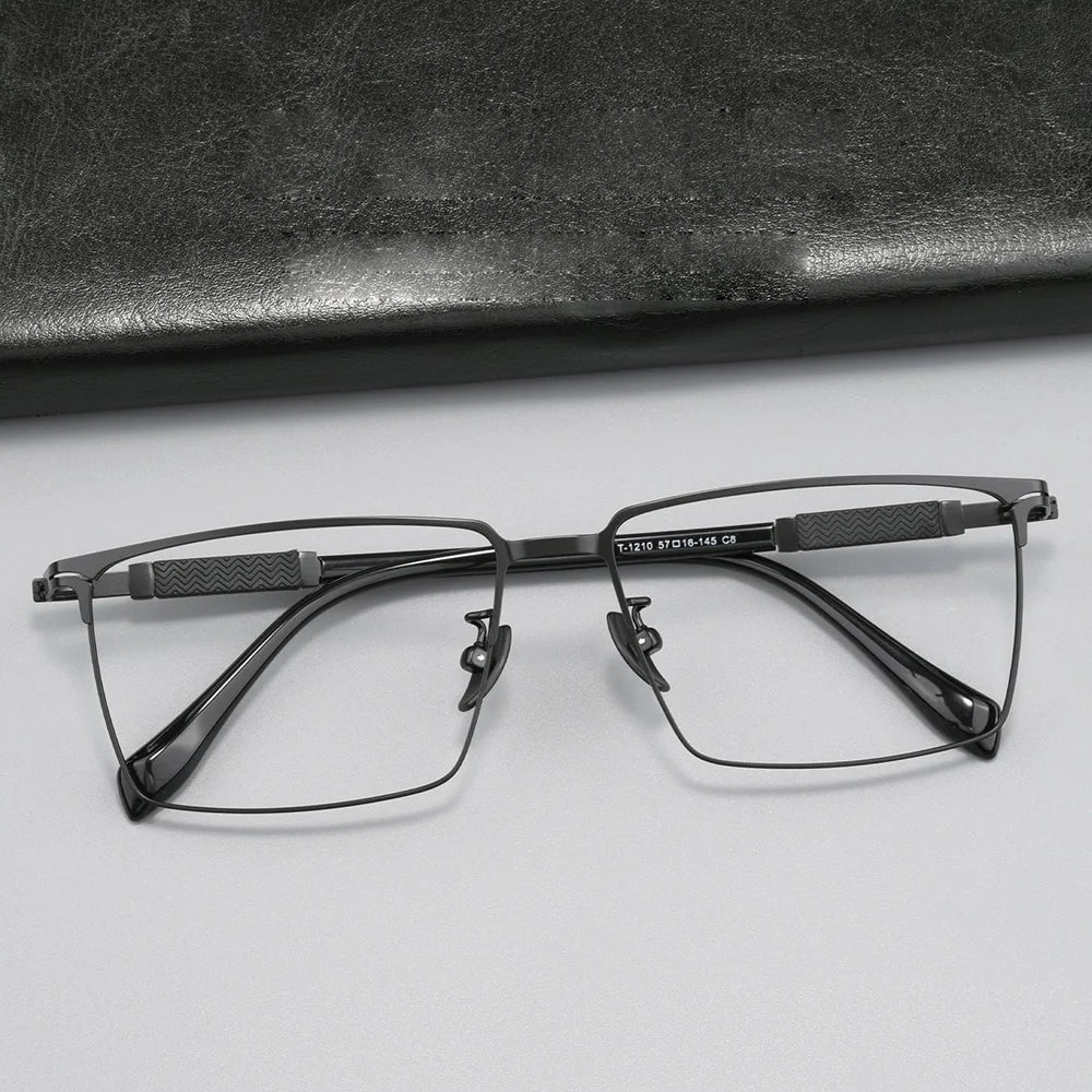 Gmei Optical T1210X men's square alloy prescription eyeglasses