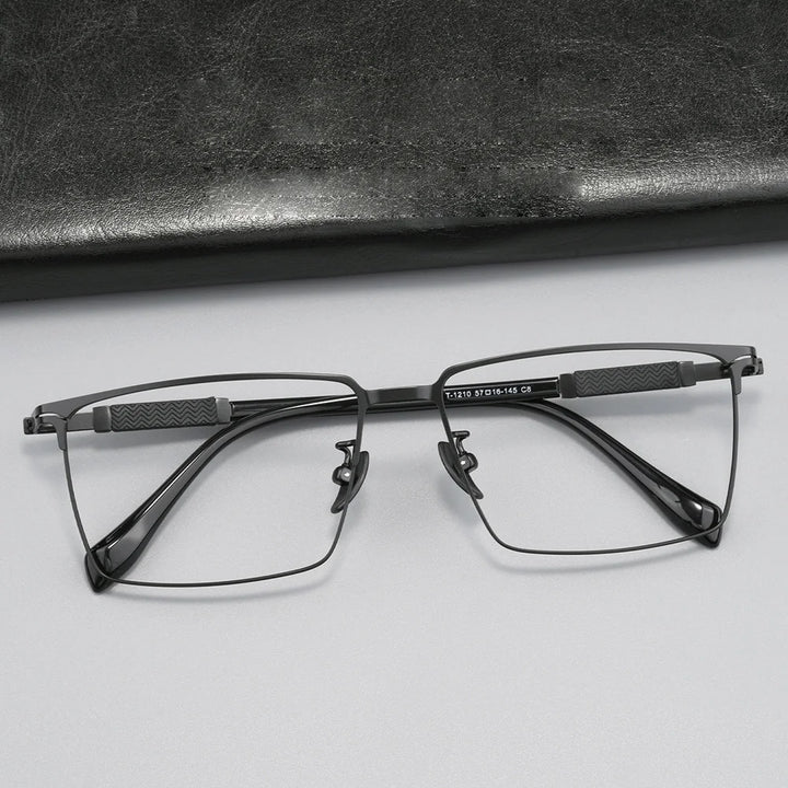 Gmei Optical T1210X men's square alloy prescription eyeglasses