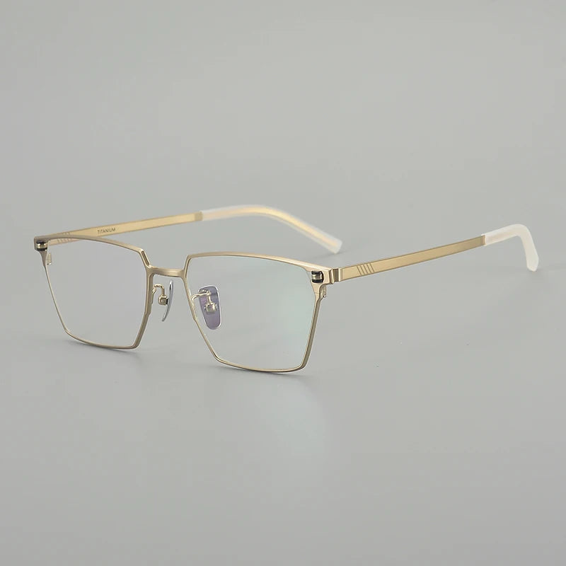 Muzz Men's Full Rim Polygon Square Titanium Eyeglasses 86008