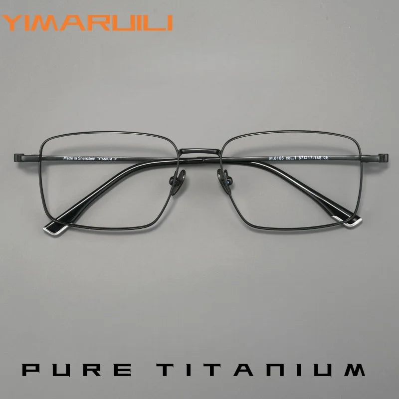 Yimaruili Men's Full Rim Square Pure Titanium Eyeglasses 8165S — view 1 | Yimaruili at FuzWeb