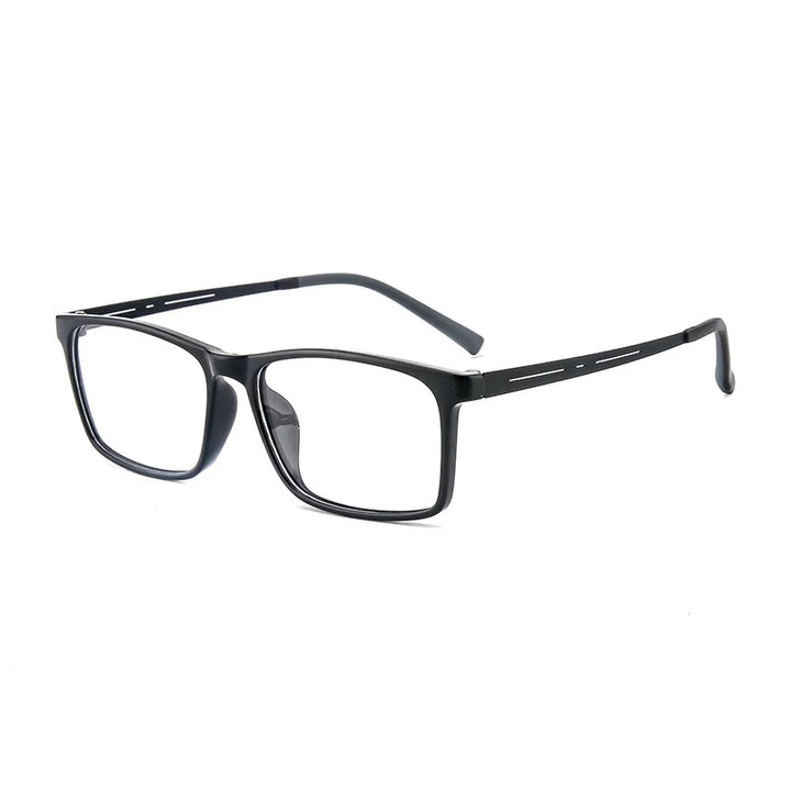 Hdcrafter Unisex Full Rim Big Square Tr 90 Titanium Eyeglasses 88033 Full Rim Hdcrafter Eyeglasses Glossy-Black