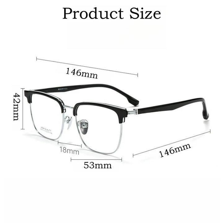 Yimaruili Men's Full Rim Square Tr 90 Alloy Eyeglasses Y51010 Full Rim Yimaruili Eyeglasses   