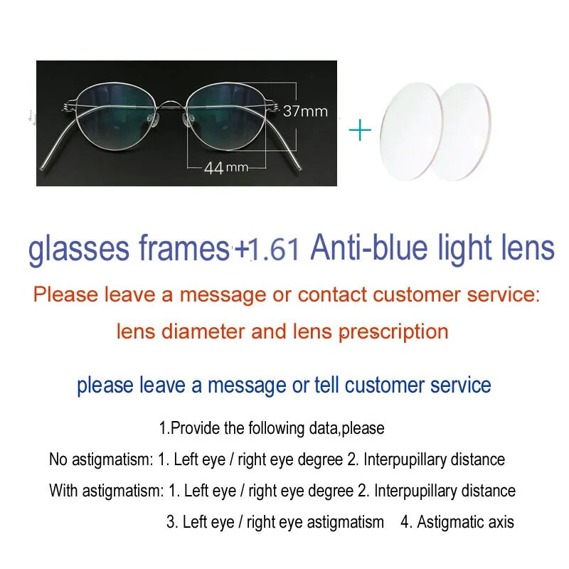 Yujo Unisex Full Rim Oval Round Handcrafted Stainless Steel Eyeglasses Customizable Lenses Full Rim Yujo C3 China 