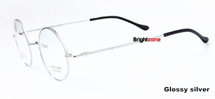 Brightzone Women's Full Rim Round Titanium Eyeglasses 71422 Full Rim Brightzone Bright silver 44mm