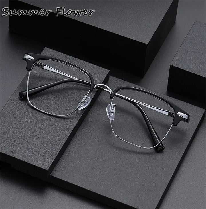 Summer Flower Women's Full Rim Square Tr 90 Alloy Eyeglasses 690002