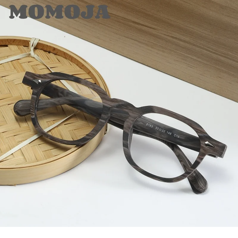 Momoja Unisex Full Rim Flat Top Square Acetate Eyeglasses 78183