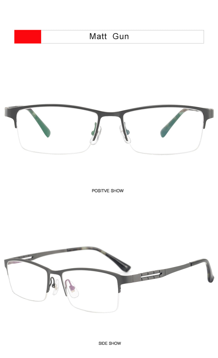 Krasivyy Mens Semi Rim Square Spring Hinge Titanium Eyeglasses Kr0070 — view 8 | Krasivyy at FuzWeb