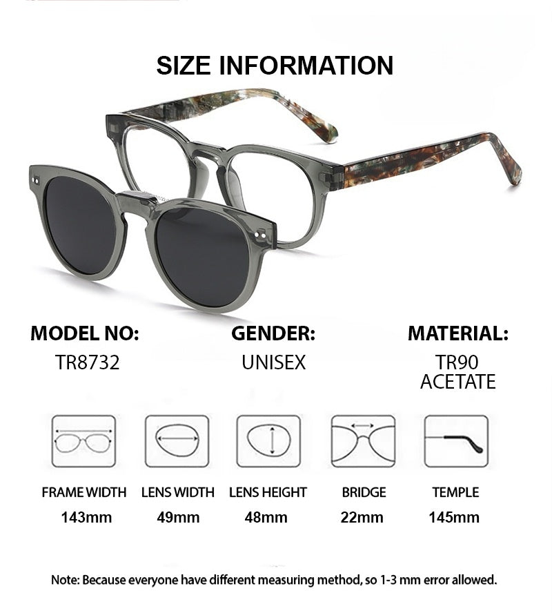 Chashma Ochki Womens Full Rim Square Tr 90 Acetate Eyeglasses Clip On Sunglasses 938732 — view 1 | Chashma Ochki at FuzWeb