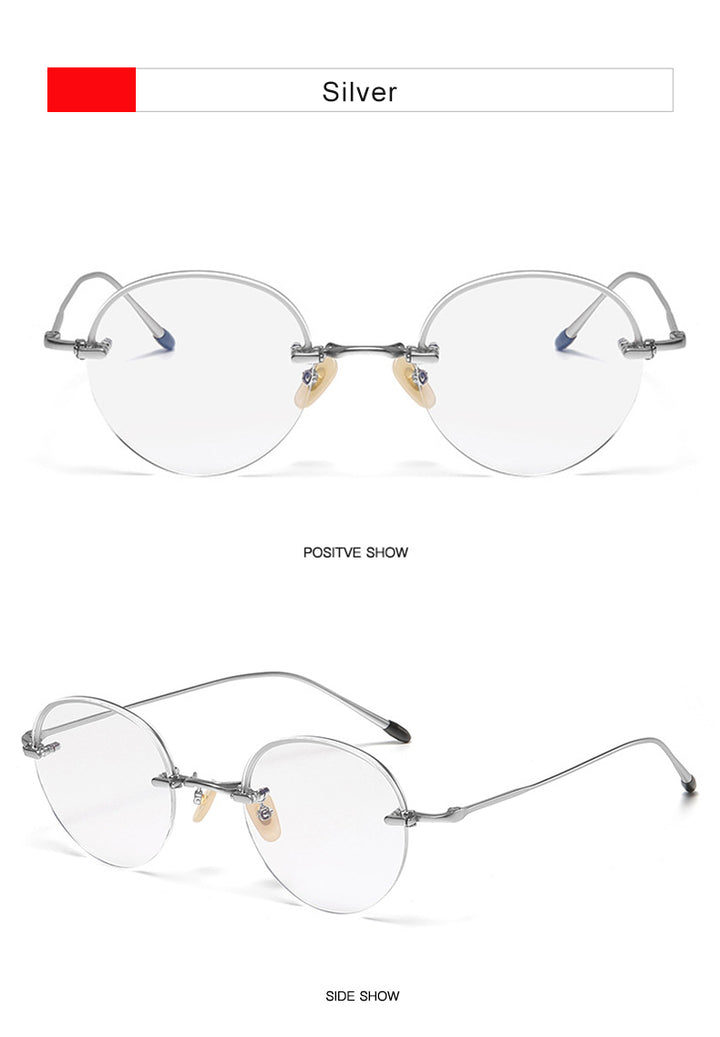Krasivyy Mens Semi Rim Round Titanium Eyeglasses K5921 — view 11 | Krasivyy at FuzWeb