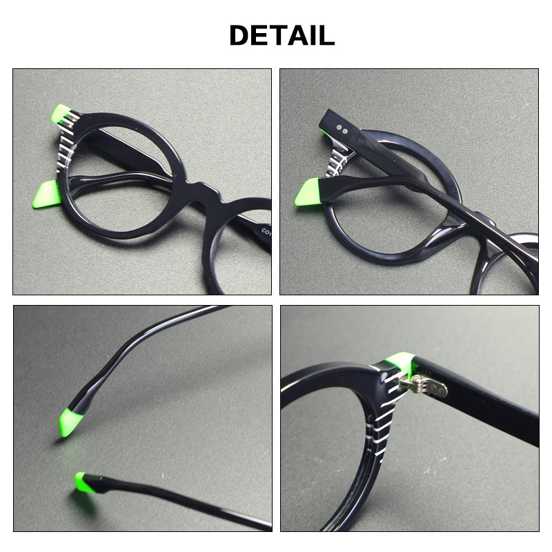 Gatenac Unisex Full Rim Oval Round Acetate Reading Glasses G1143 — view 2 | Gatenac at FuzWeb