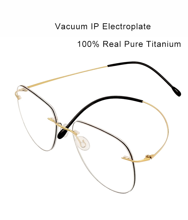 Krasivyy Unisex Rimless Oval Titanium Eyeglasses Kr05 — view 2 | Krasivyy at FuzWeb