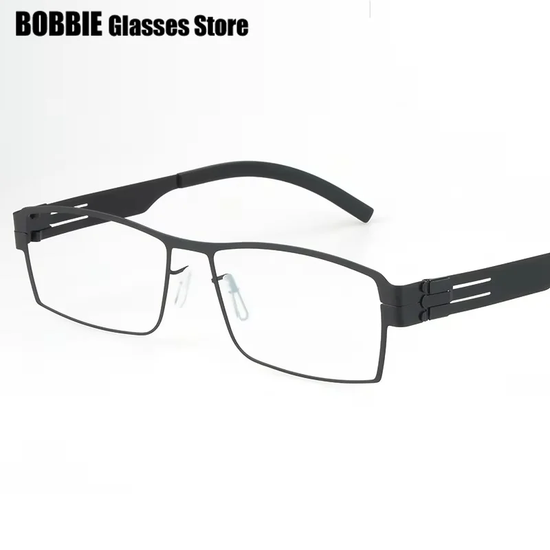 Bobbie Unisex Full Rim Square Screwless Steel Eyeglasses 508596