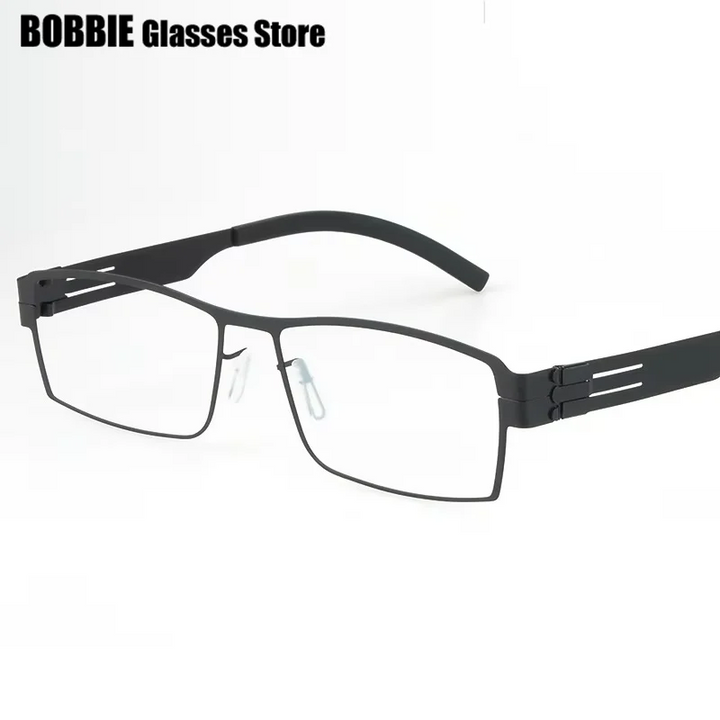 Bobbie Unisex Full Rim Square Screwless Steel Eyeglasses 508596