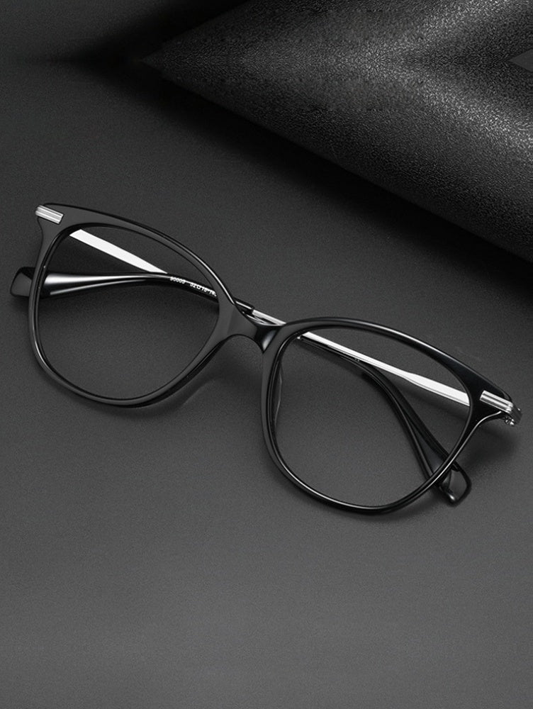 Chashma Womens Full Rim Oval Cat Eye Acetate Titanium Eyeglasses 790005 — view 2 | Chashma at FuzWeb