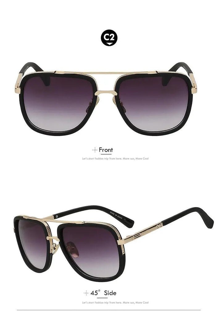 Xiu Brand Mens Square Sunglasses Men Women Big Frame — view 10 | Xiu at FuzWeb