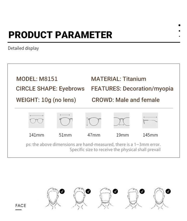 Vicky 8151 Eyeglasses — Frame Dimensions and Sizing Chart