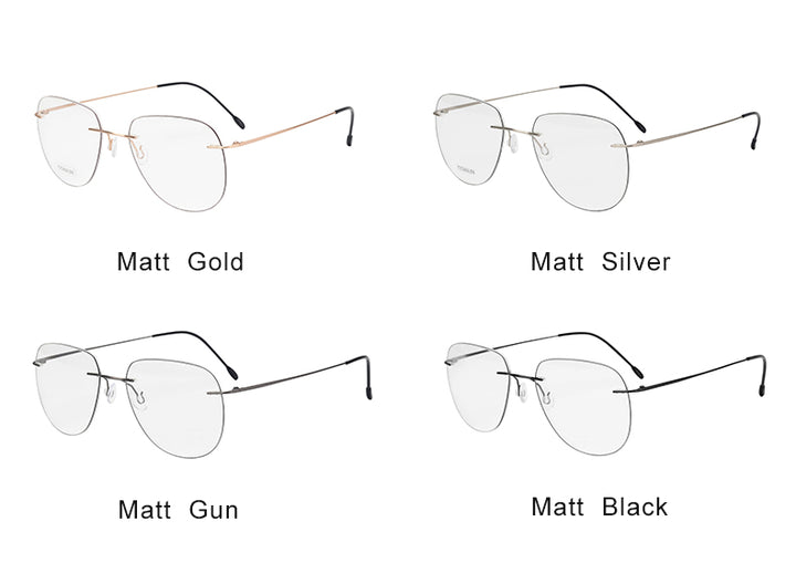 Krasivyy Unisex Rimless Oval Titanium Eyeglasses Kr05.