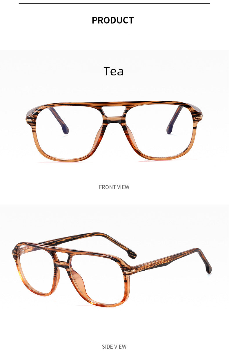 Kocolior Unisex Full Rim Square Double Bridge Tr 90 Titanium Photochromic Reading Glasses 821206.