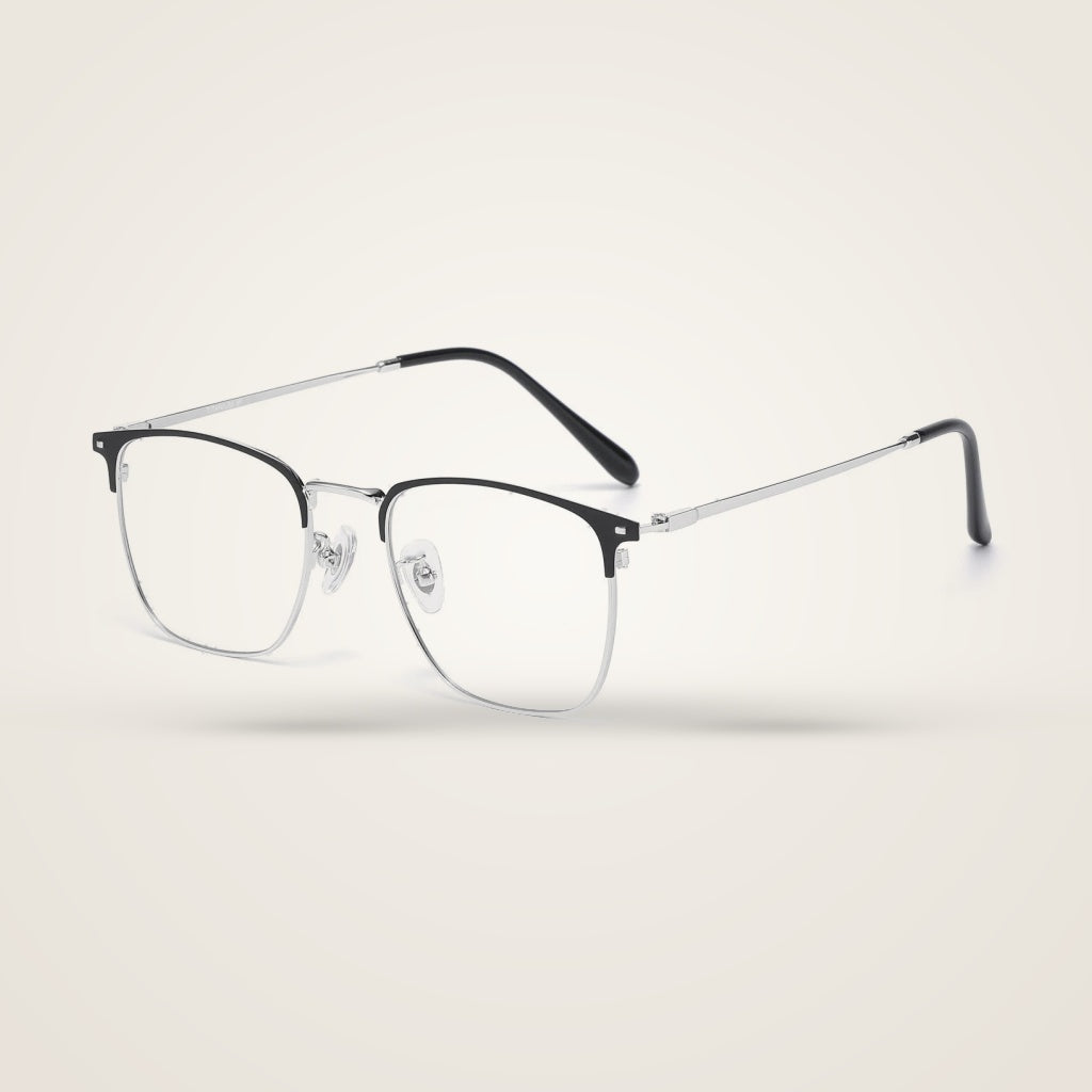 Bclear Unisex Half Rim Round Pure Titanium Eyeglasses WW4070 — view 2 | Bclear at FuzWeb