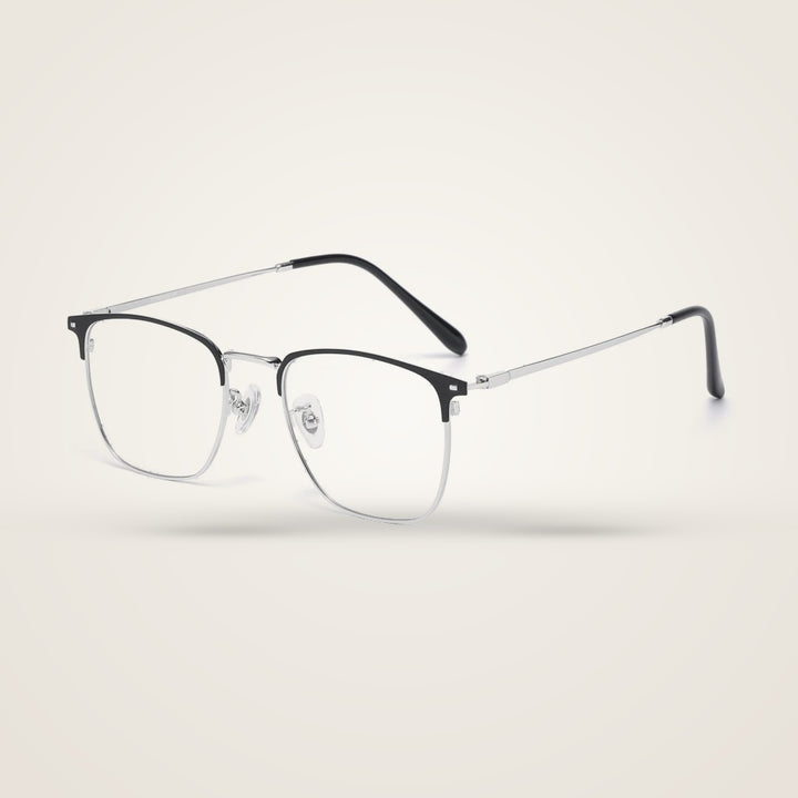 Bclear Unisex Half Rim Round Pure Titanium Eyeglasses WW4070 — view 2 | Bclear at FuzWeb