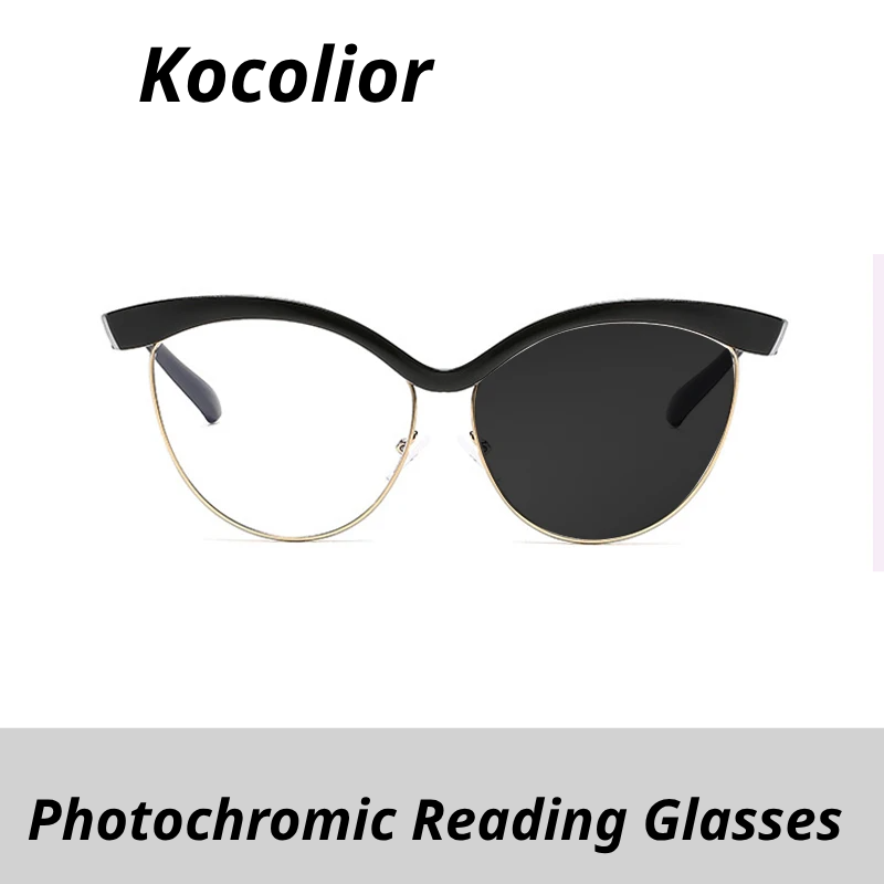 Kocolior Women's Full Rim Cat Eye Tr 90 Alloy Photochromic Reading Glasses 713162