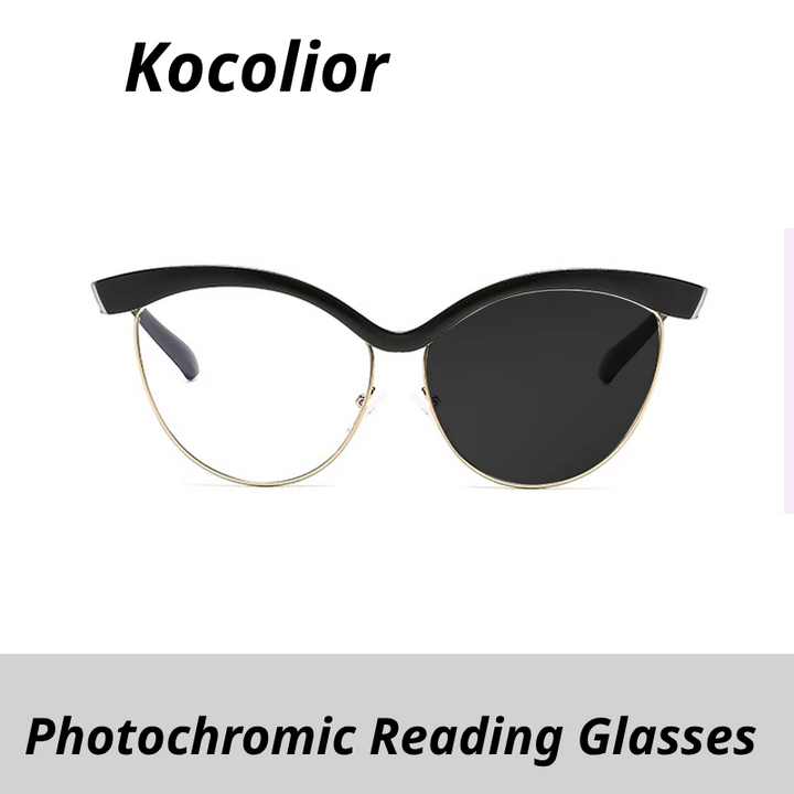 Kocolior Women's Full Rim Cat Eye Tr 90 Alloy Photochromic Reading Glasses 713162