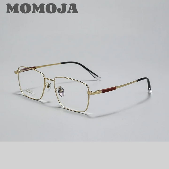 Momoja Unisex Full Rim Square Titanium Eyeglasses 78006