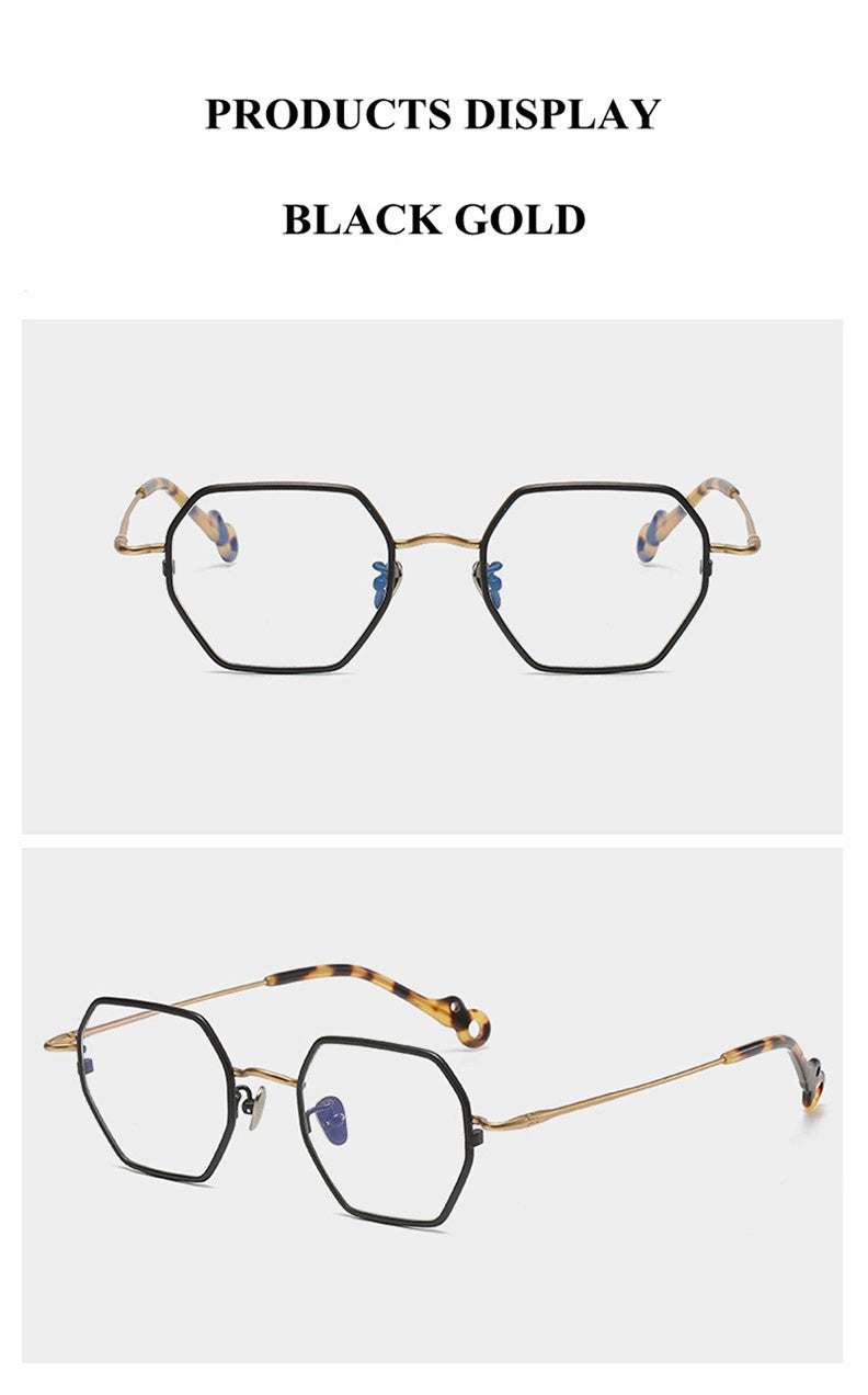 Chashma Unisex Full Rim Hexagon Square Titanium Eyeglasses 35961 — view 2 | Chashma at FuzWeb