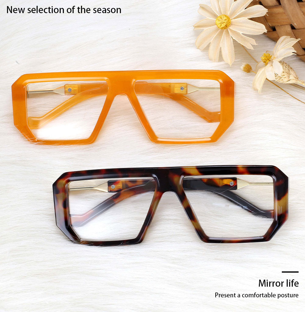 CCspace Unisex Full Rim Irregular Rectangle Tr 90 Eyeglasses 54630 — view 1 | CCspace at FuzWeb