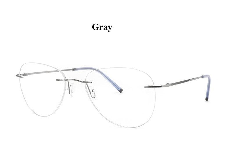 Chashma Unisex Rimless Oval Flat Top Titanium Eyeglasses 888011 — view 3 | Chashma at FuzWeb