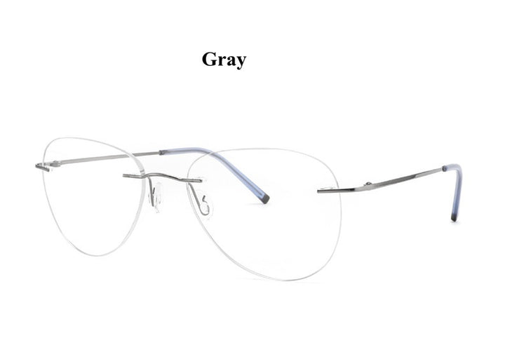 Chashma Unisex Rimless Oval Flat Top Titanium Eyeglasses 888011 — view 3 | Chashma at FuzWeb