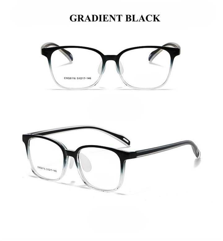 Chashma Ochki Unisex Full Rim Square Tr 90 Titanium Eyeglasses 938116.