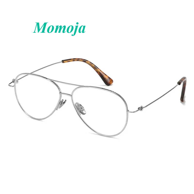 Momoja Unisex Full Rim Oval Double Bridge Titanium Eyeglasses 30918