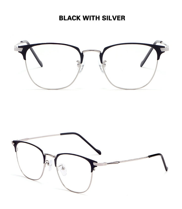 Chashma Ochki Unisex Full Rim Oval Square Alloy Eyeglasses 883389.