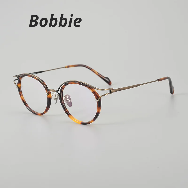 Bobbie Women's Full Rim Round Titanium Acetate Eyeglasses 960036