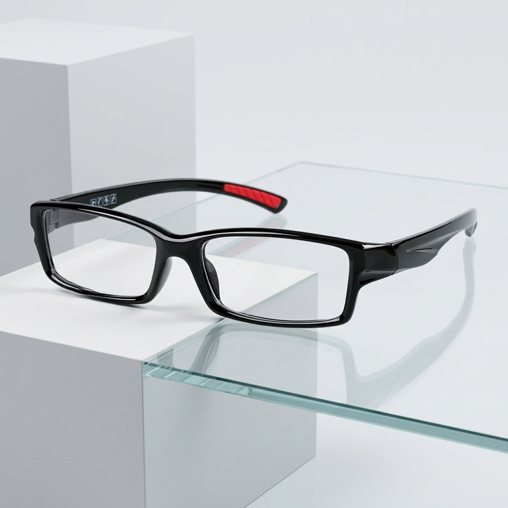 Chashma Ottica Men's Full Rim Square Tr 90 Titanium Sport Eyeglasses 6051 — Luxury Studio