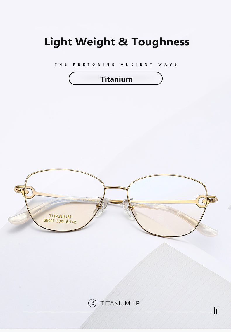 Oveliness Womens Full Rim Square Cat Eye Titanium Eyeglasses 196007 — view 1 | Oveliness at FuzWeb